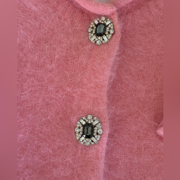 Women pink faux rabbit fur sweater - Picture 12 of 12